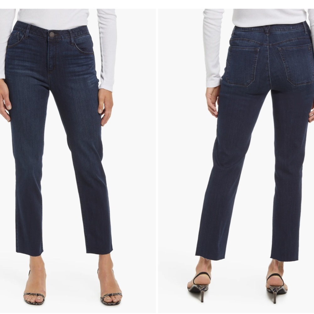 Wit & Wisdom 'Ab'Solution Raw Hem Slim Straight Jeans Size 4